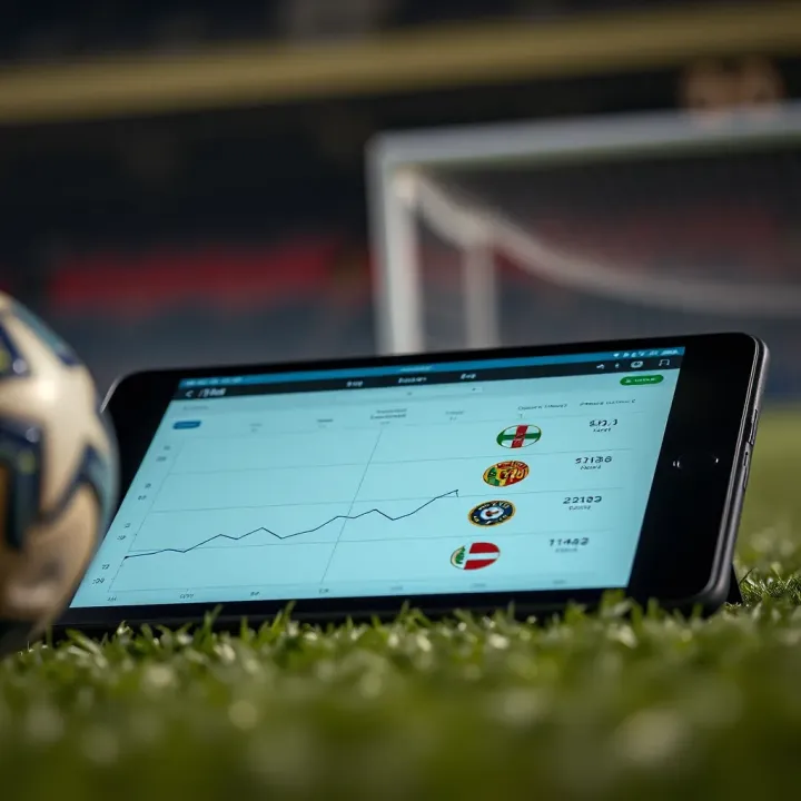 Detailed soccer match analysis on a digital device with Nigerian currency symbols indicating betting insights