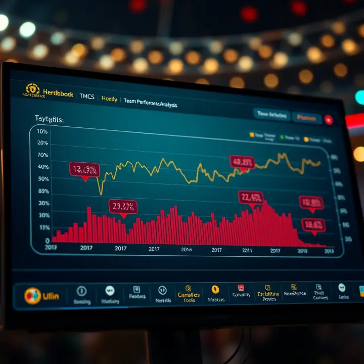 Graph illustrating recent team performance trends and key player statistics