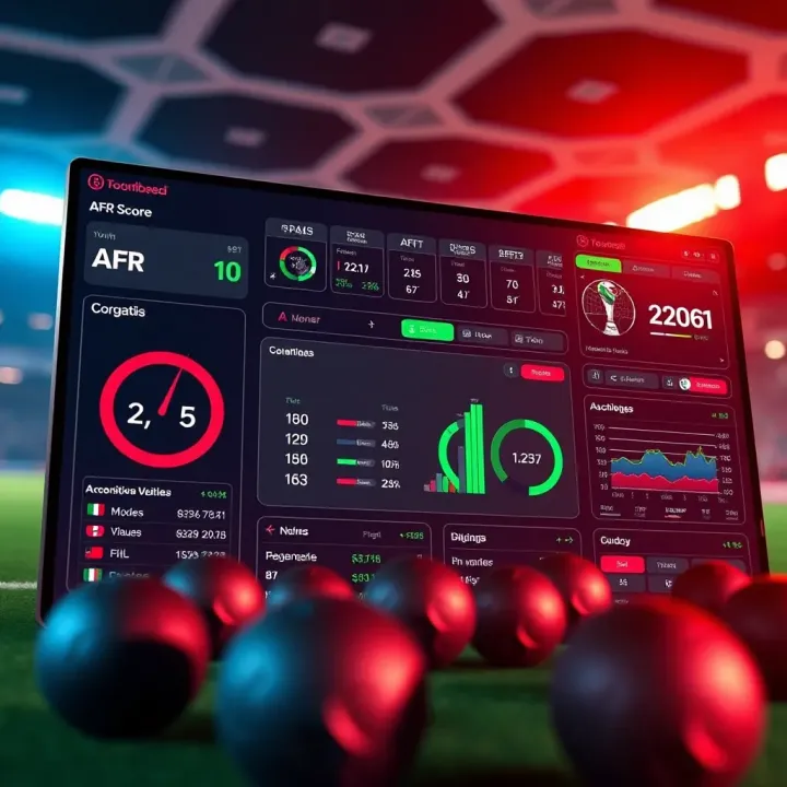 Illustration showing a digital dashboard displaying the AFR score with betting statistics