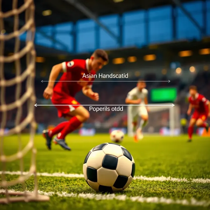 Diagram illustrating Asian handicap betting odds balancing outcomes in football matches