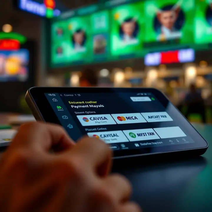 Secure online payment options displayed on a digital device for safe gaming transactions in Nigeria