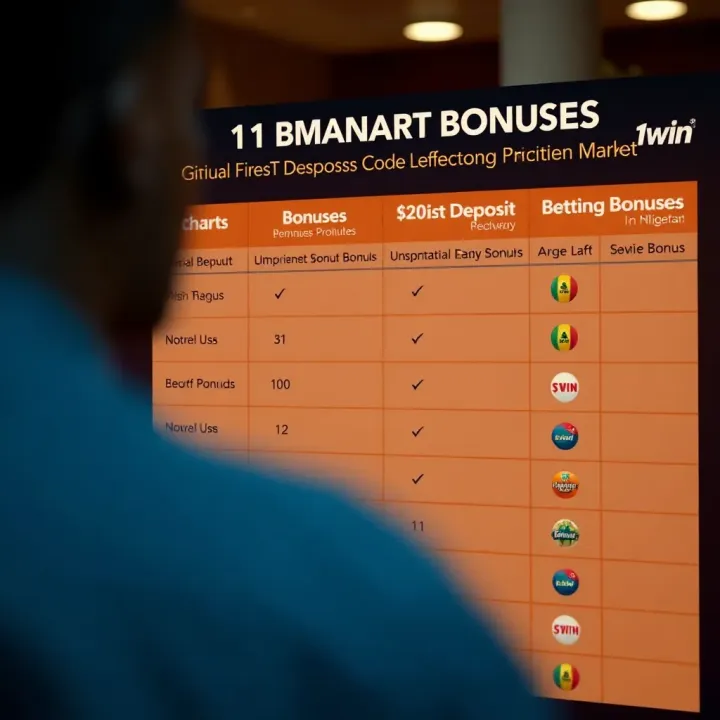 Comparison chart showing various betting bonuses and their benefits for Nigerian users