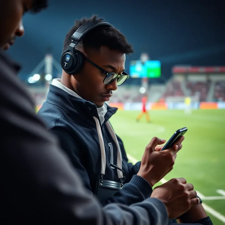 Visual representation of a bettor managing risks and analyzing data to make informed betting decisions on a mobile device