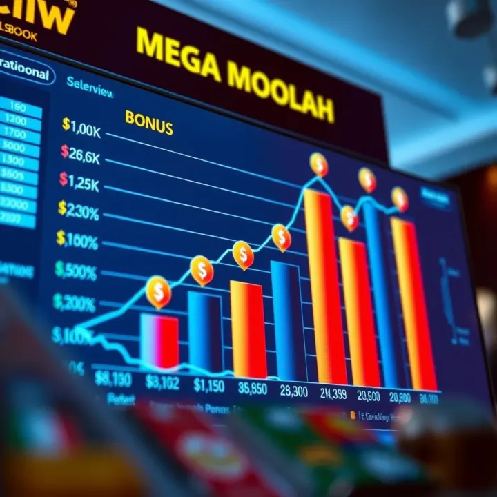 Illustration of a bankroll chart with rising bars and bonus icons