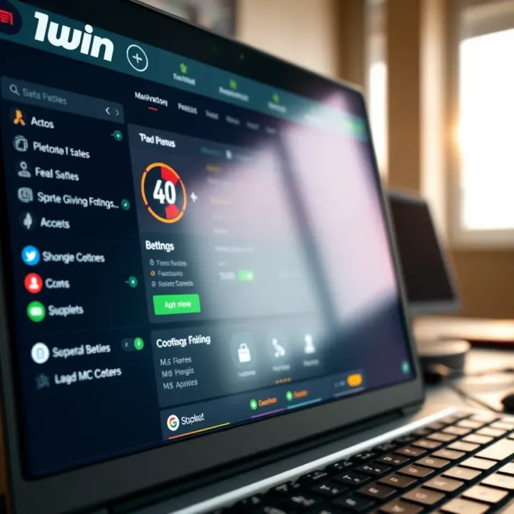 Screenshot of 1win desktop platform interface showing betting options and navigation menus