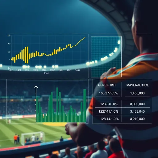 Conceptual illustration of strategic football betting with charts, local stadium background, and highlighted odds