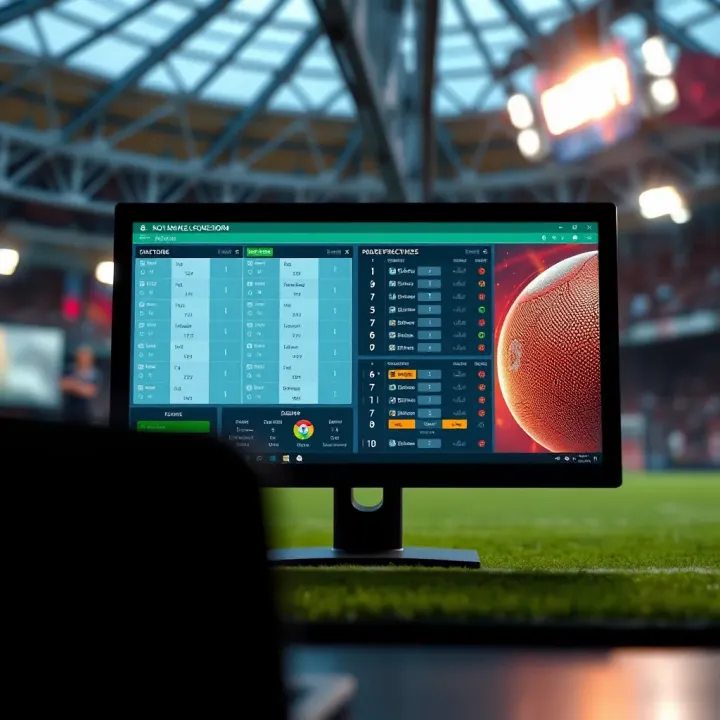 Computer screen displaying sports prediction software interface