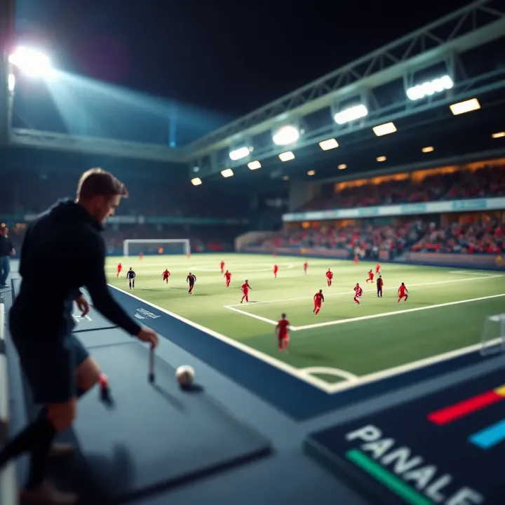 Close-up of football tactics board with strategic player positioning and match plans