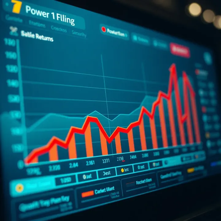 Chart showing growth in betting returns using the Rocketman strategy on 1win platform