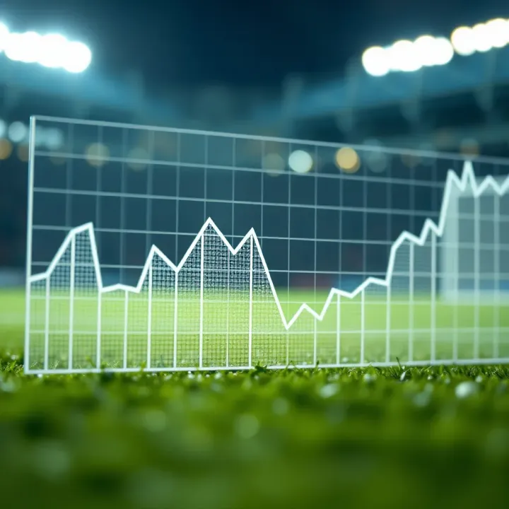 Graph showing football match statistics and data trends