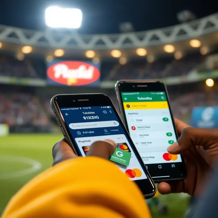 Secure online payment options and bonus offers displayed on smartphone screens