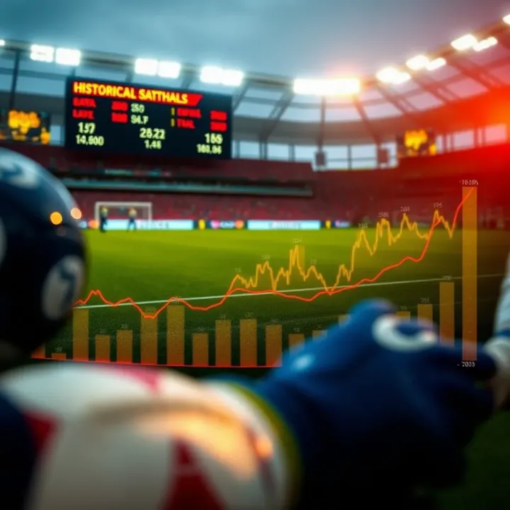 Chart displaying historical football match results and statistical data for betting insights