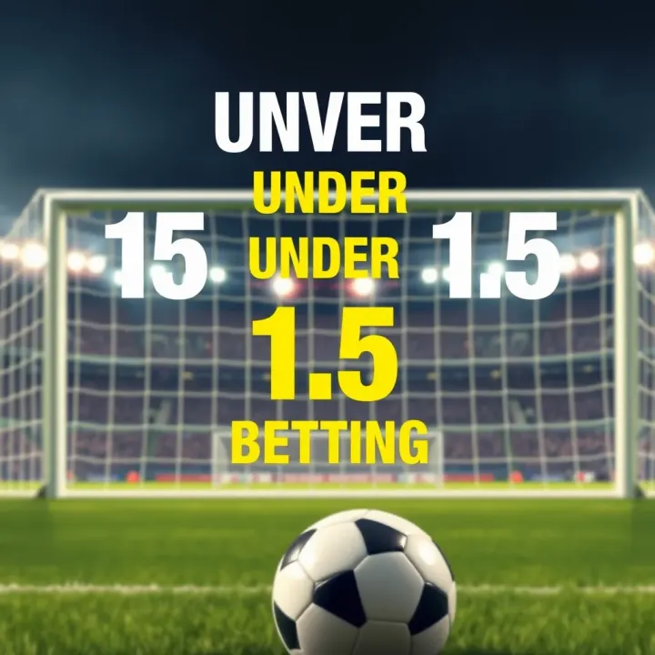 Graphic illustrating the concept of a football match with a total goal count below one point five