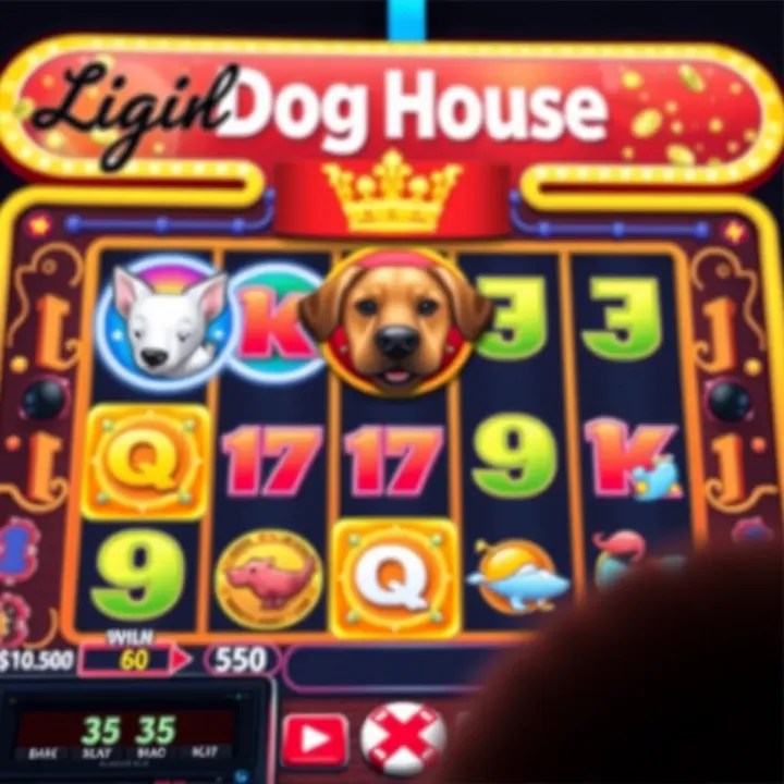 User interface displaying vibrant reels and colorful symbols of the Dog House slot game