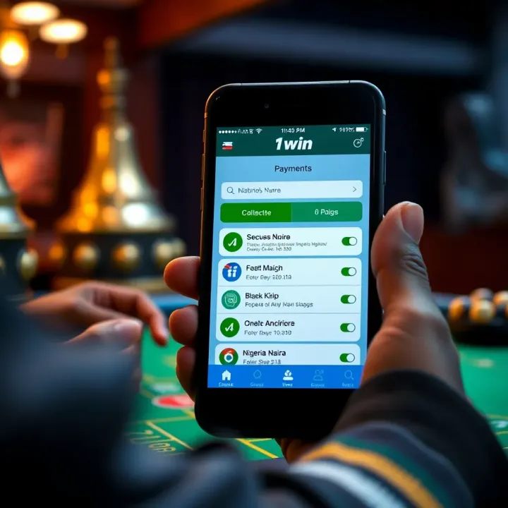 Smartphone displaying secure payment options in Nigerian Naira for online blackjack gaming