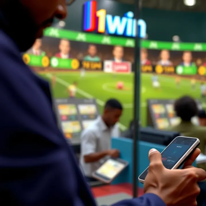 User navigating the 1win platform interface integrated with UBA banking options on a digital device