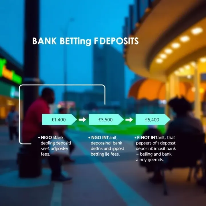 Diagram illustrating how bank transfer fees apply when depositing funds into an online betting account in Nigeria