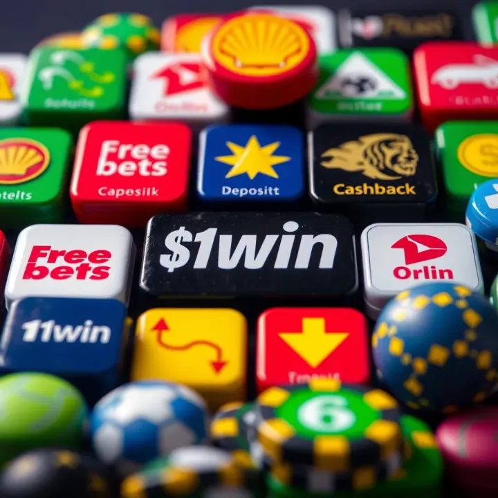 Colorful icons representing different types of betting bonuses such as free bets, deposit matches, and cashback offers