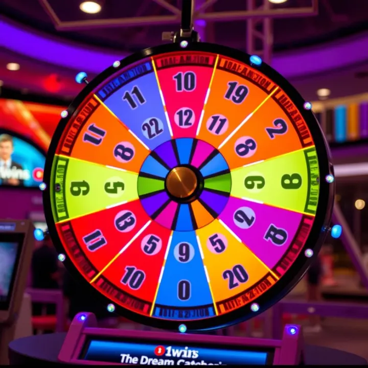 Colorful wheel displaying numbered segments in a vibrant online betting game interface