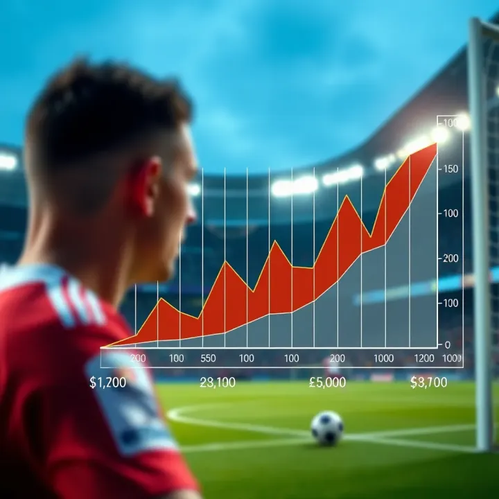 Graph illustrating sports betting odds and potential payouts for over goals scenarios