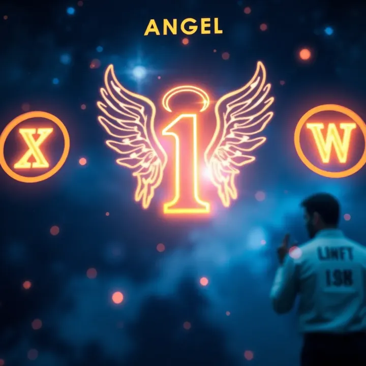 Abstract representation of spiritual guidance with glowing symbols and cosmic background